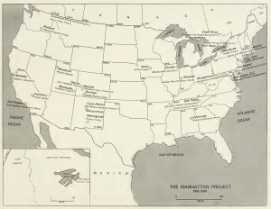 Manhattan Project Locations from Manhattan: The Army and the Atomic Bomb by Vincent C. Jones, Center of Military History, United State Army, 1985